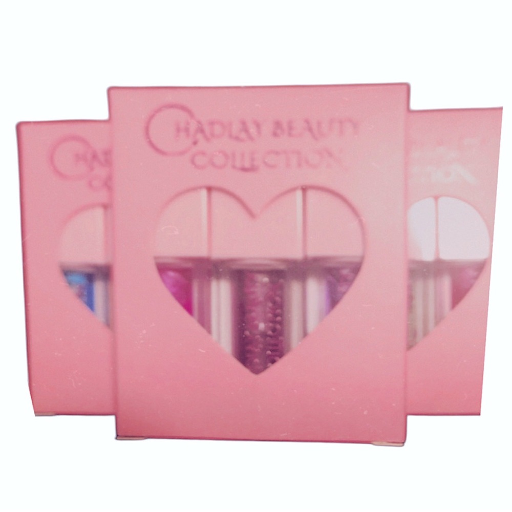 Glossy Pink and Purple Lip Balm for a Romantic Makeup Look